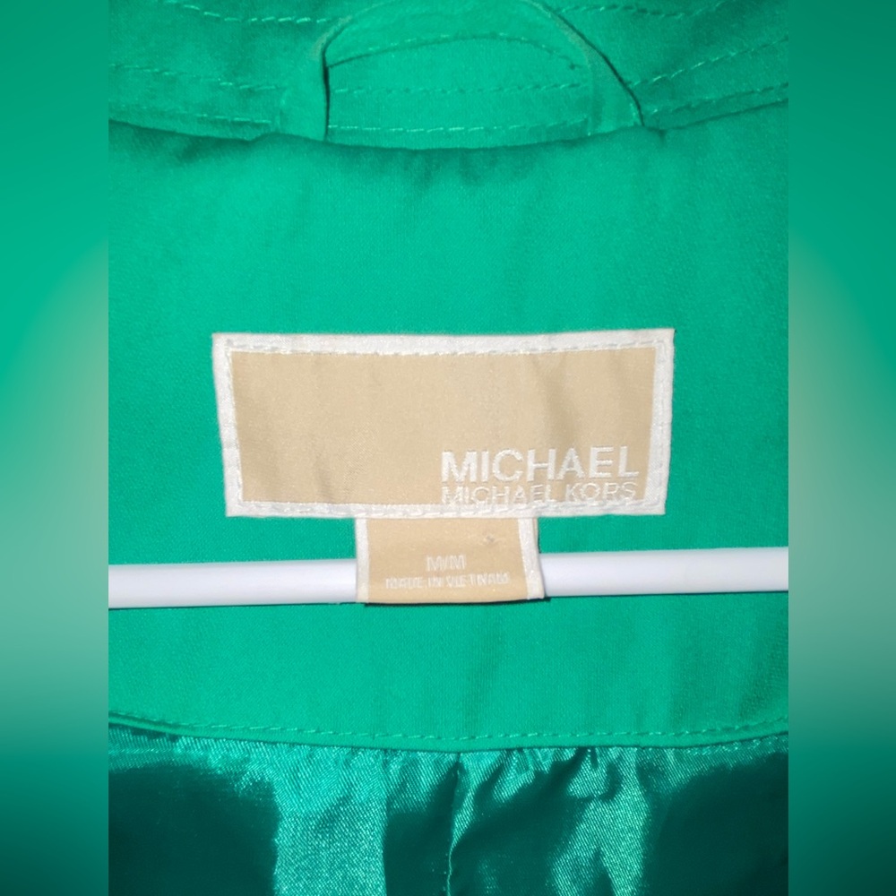 Michael Kors emerald green Trench Coat with Belted Cuffs - Picture 8 of 10